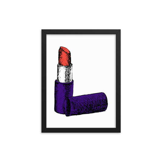 Purple Kisses Boss Lipstick Framed Poster